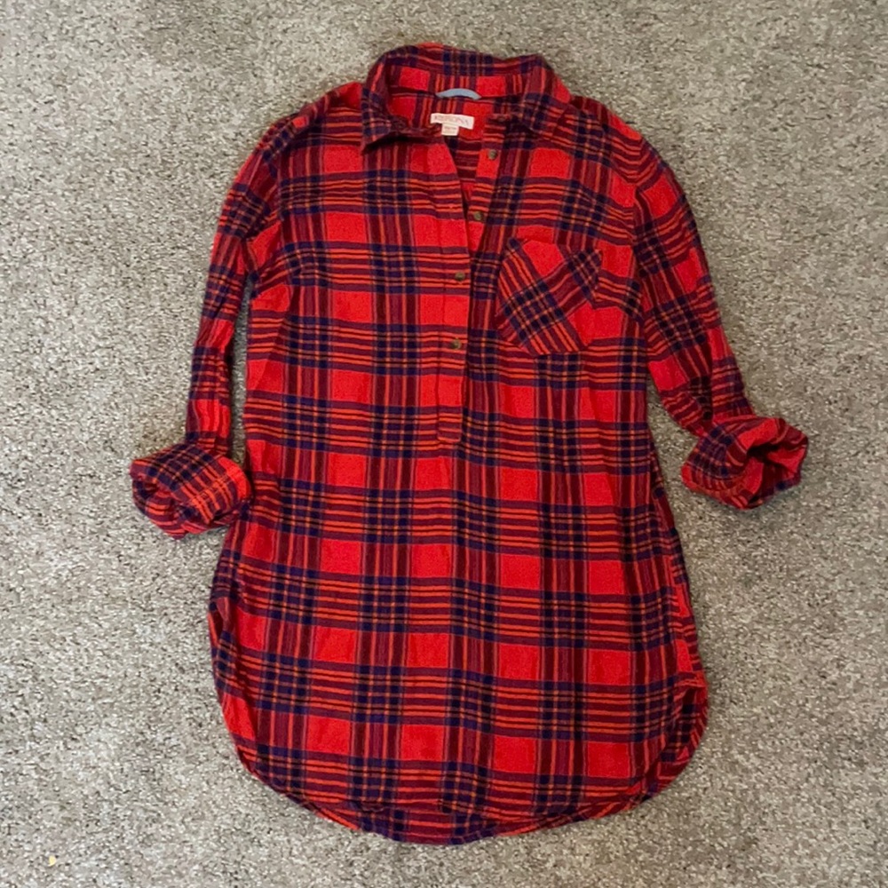 Long sleeve plaid top